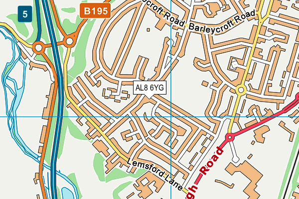 AL8 6YG map - OS VectorMap District (Ordnance Survey) AL8 6YG map - OS VectorMap District (Ordnance Survey)