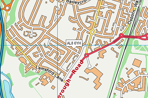 AL8 6YH map - OS VectorMap District (Ordnance Survey) AL8 6YH map - OS VectorMap District (Ordnance Survey)