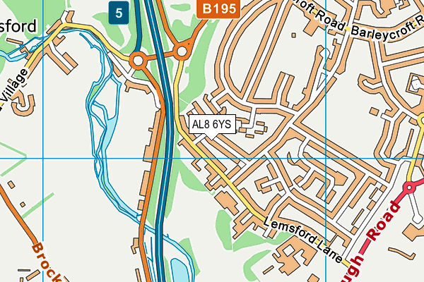 AL8 6YS map - OS VectorMap District (Ordnance Survey) AL8 6YS map - OS VectorMap District (Ordnance Survey)