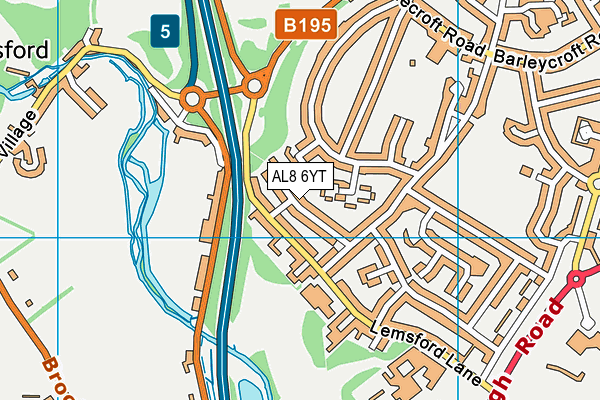 AL8 6YT map - OS VectorMap District (Ordnance Survey) AL8 6YT map - OS VectorMap District (Ordnance Survey)