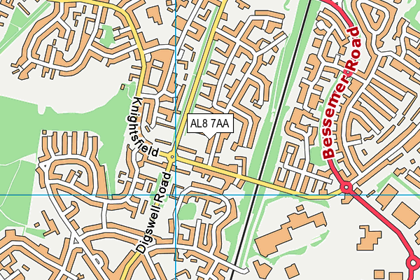 AL8 7AA map - OS VectorMap District (Ordnance Survey) AL8 7AA map - OS VectorMap District (Ordnance Survey)