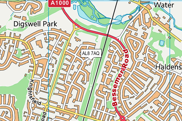 AL8 7AQ map - OS VectorMap District (Ordnance Survey) AL8 7AQ map - OS VectorMap District (Ordnance Survey)
