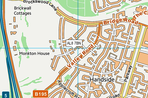 AL8 7BN map - OS VectorMap District (Ordnance Survey) AL8 7BN map - OS VectorMap District (Ordnance Survey)