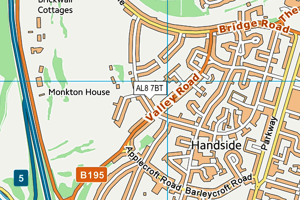 AL8 7BT map - OS VectorMap District (Ordnance Survey) AL8 7BT map - OS VectorMap District (Ordnance Survey)
