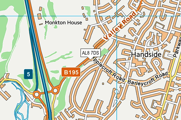 AL8 7DS map - OS VectorMap District (Ordnance Survey) AL8 7DS map - OS VectorMap District (Ordnance Survey)