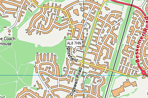 AL8 7HN map - OS VectorMap District (Ordnance Survey) AL8 7HN map - OS VectorMap District (Ordnance Survey)