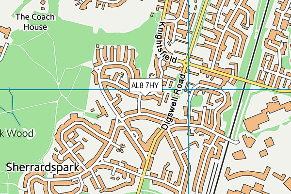 AL8 7HY map - OS VectorMap District (Ordnance Survey) AL8 7HY map - OS VectorMap District (Ordnance Survey)