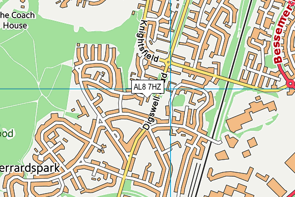 AL8 7HZ map - OS VectorMap District (Ordnance Survey) AL8 7HZ map - OS VectorMap District (Ordnance Survey)