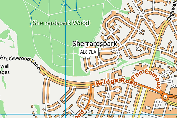 AL8 7LA map - OS VectorMap District (Ordnance Survey) AL8 7LA map - OS VectorMap District (Ordnance Survey)