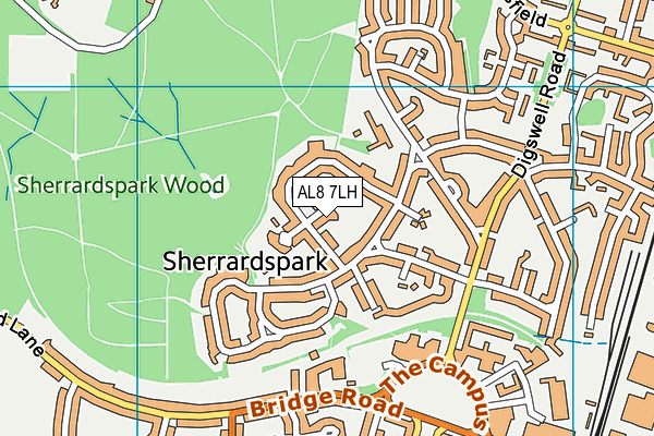 AL8 7LH map - OS VectorMap District (Ordnance Survey) AL8 7LH map - OS VectorMap District (Ordnance Survey)