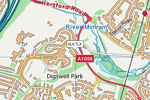 AL8 7LX map - OS VectorMap District (Ordnance Survey) AL8 7LX map - OS VectorMap District (Ordnance Survey)
