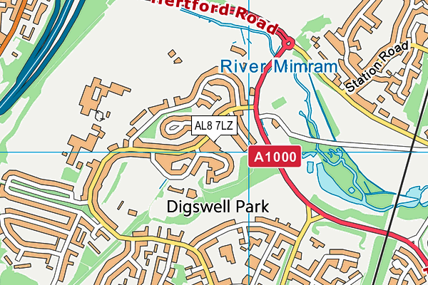 AL8 7LZ map - OS VectorMap District (Ordnance Survey) AL8 7LZ map - OS VectorMap District (Ordnance Survey)