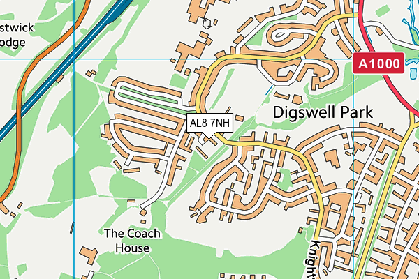 AL8 7NH map - OS VectorMap District (Ordnance Survey) AL8 7NH map - OS VectorMap District (Ordnance Survey)