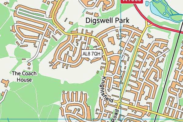 AL8 7QH map - OS VectorMap District (Ordnance Survey) AL8 7QH map - OS VectorMap District (Ordnance Survey)
