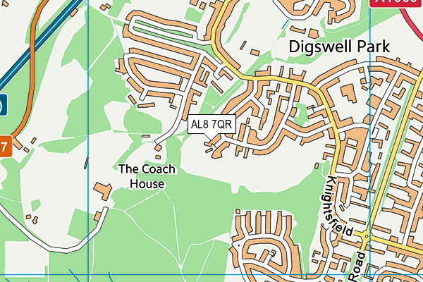 AL8 7QR map - OS VectorMap District (Ordnance Survey) AL8 7QR map - OS VectorMap District (Ordnance Survey)