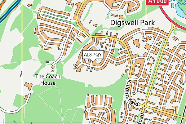 AL8 7QY map - OS VectorMap District (Ordnance Survey) AL8 7QY map - OS VectorMap District (Ordnance Survey)