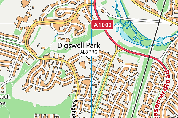 AL8 7RG map - OS VectorMap District (Ordnance Survey) AL8 7RG map - OS VectorMap District (Ordnance Survey)