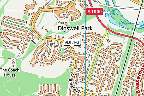 AL8 7RQ map - OS VectorMap District (Ordnance Survey) AL8 7RQ map - OS VectorMap District (Ordnance Survey)