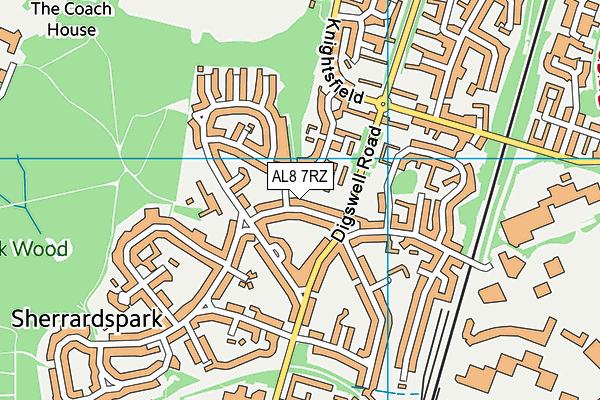 AL8 7RZ map - OS VectorMap District (Ordnance Survey) AL8 7RZ map - OS VectorMap District (Ordnance Survey)