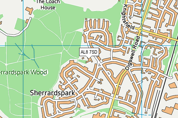 AL8 7SD map - OS VectorMap District (Ordnance Survey) AL8 7SD map - OS VectorMap District (Ordnance Survey)