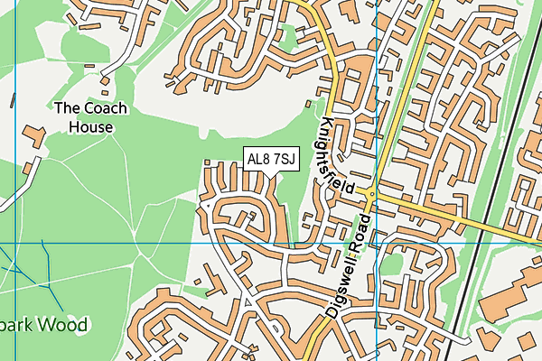 AL8 7SJ map - OS VectorMap District (Ordnance Survey) AL8 7SJ map - OS VectorMap District (Ordnance Survey)