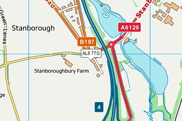 AL8 7TG map - OS VectorMap District (Ordnance Survey) AL8 7TG map - OS VectorMap District (Ordnance Survey)