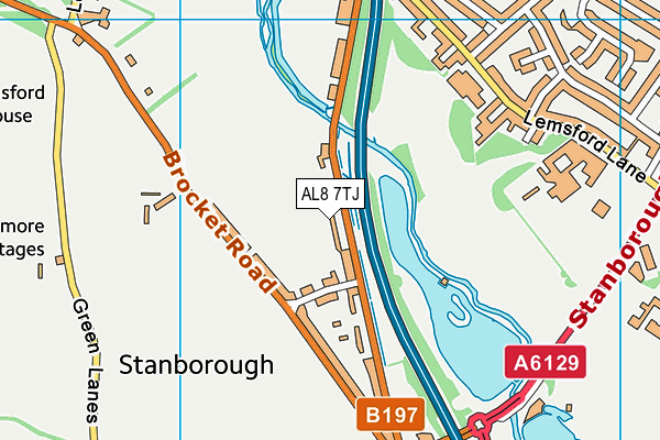 AL8 7TJ map - OS VectorMap District (Ordnance Survey) AL8 7TJ map - OS VectorMap District (Ordnance Survey)
