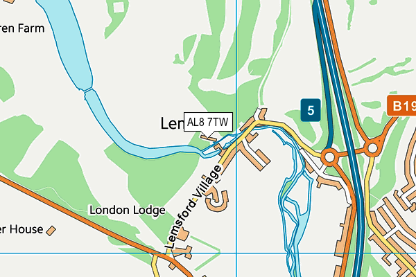 AL8 7TW map - OS VectorMap District (Ordnance Survey) AL8 7TW map - OS VectorMap District (Ordnance Survey)