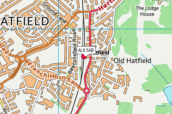 AL9 5AB map - OS VectorMap District (Ordnance Survey) AL9 5AB map - OS VectorMap District (Ordnance Survey)