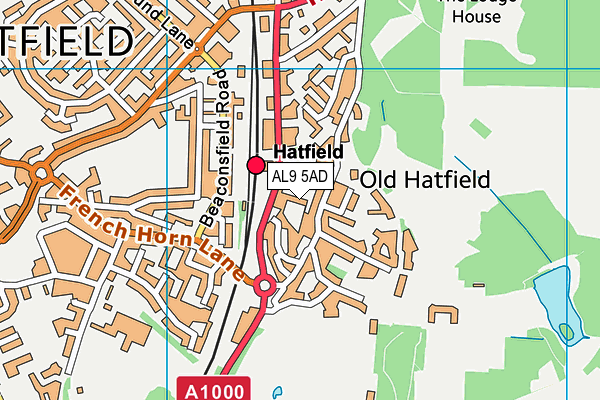 AL9 5AD map - OS VectorMap District (Ordnance Survey) AL9 5AD map - OS VectorMap District (Ordnance Survey)