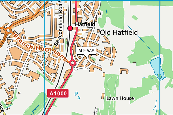AL9 5AS map - OS VectorMap District (Ordnance Survey) AL9 5AS map - OS VectorMap District (Ordnance Survey)