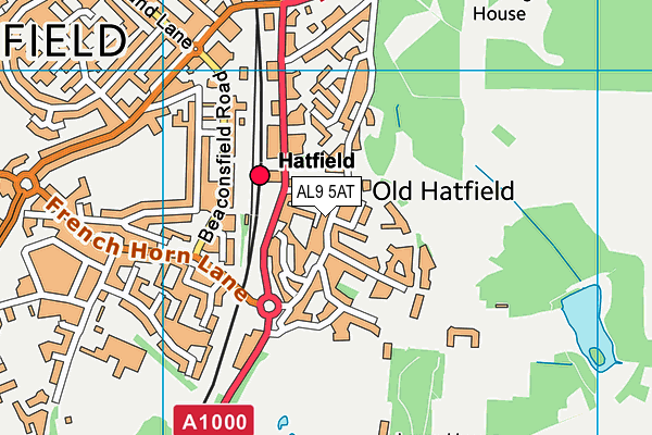 AL9 5AT map - OS VectorMap District (Ordnance Survey) AL9 5AT map - OS VectorMap District (Ordnance Survey)