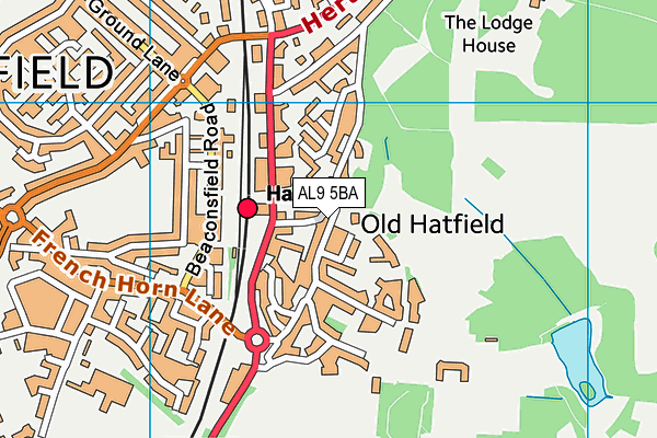 AL9 5BA map - OS VectorMap District (Ordnance Survey) AL9 5BA map - OS VectorMap District (Ordnance Survey)