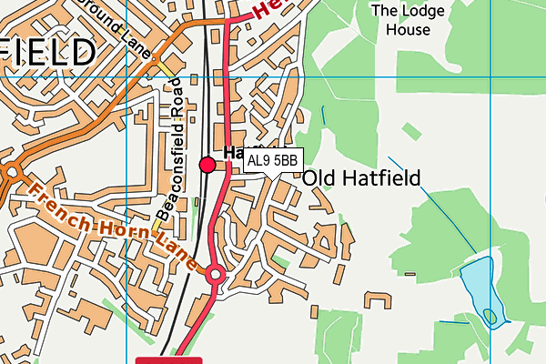 AL9 5BB map - OS VectorMap District (Ordnance Survey) AL9 5BB map - OS VectorMap District (Ordnance Survey)