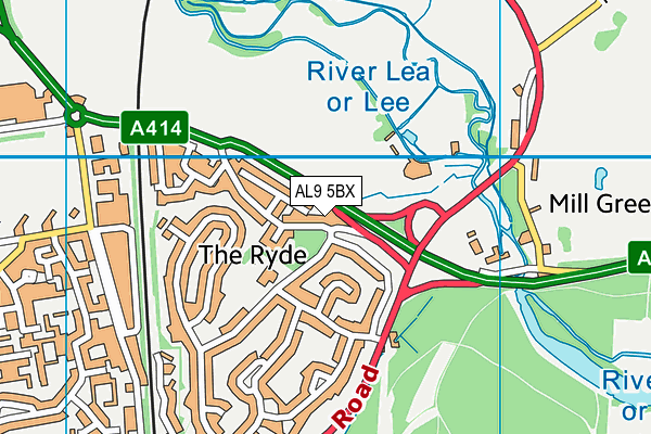 AL9 5BX map - OS VectorMap District (Ordnance Survey) AL9 5BX map - OS VectorMap District (Ordnance Survey)