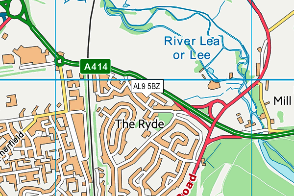 AL9 5BZ map - OS VectorMap District (Ordnance Survey) AL9 5BZ map - OS VectorMap District (Ordnance Survey)