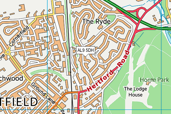AL9 5DH map - OS VectorMap District (Ordnance Survey) AL9 5DH map - OS VectorMap District (Ordnance Survey)