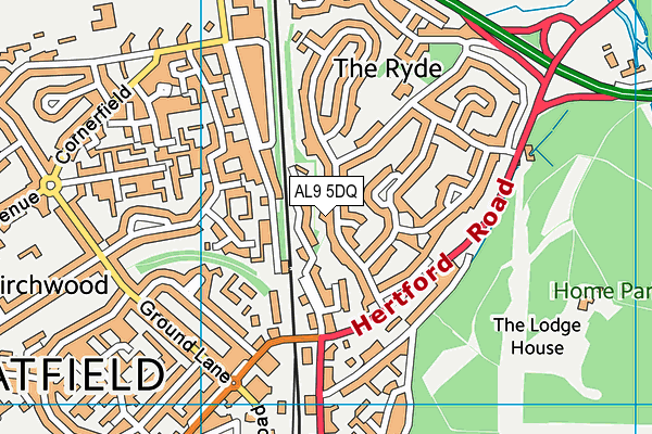 AL9 5DQ map - OS VectorMap District (Ordnance Survey) AL9 5DQ map - OS VectorMap District (Ordnance Survey)