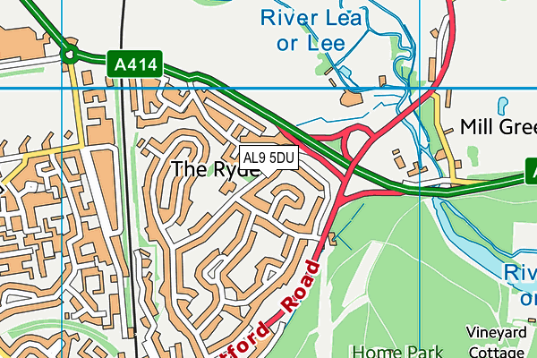 AL9 5DU map - OS VectorMap District (Ordnance Survey) AL9 5DU map - OS VectorMap District (Ordnance Survey)