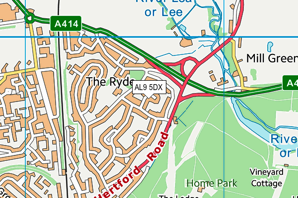 AL9 5DX map - OS VectorMap District (Ordnance Survey) AL9 5DX map - OS VectorMap District (Ordnance Survey)
