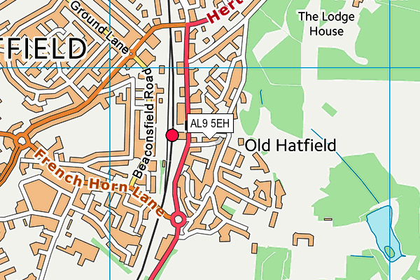 AL9 5EH map - OS VectorMap District (Ordnance Survey) AL9 5EH map - OS VectorMap District (Ordnance Survey)