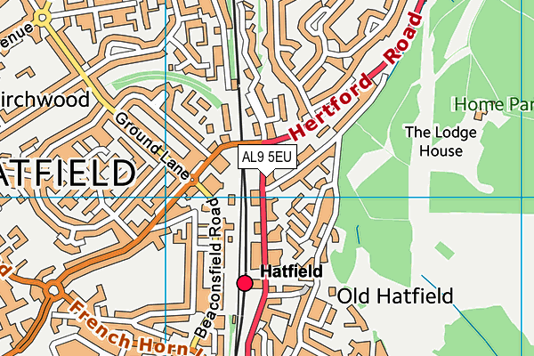 AL9 5EU map - OS VectorMap District (Ordnance Survey) AL9 5EU map - OS VectorMap District (Ordnance Survey)