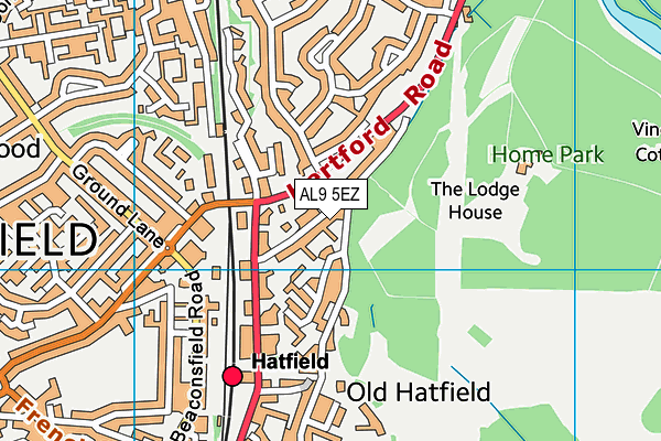 AL9 5EZ map - OS VectorMap District (Ordnance Survey) AL9 5EZ map - OS VectorMap District (Ordnance Survey)