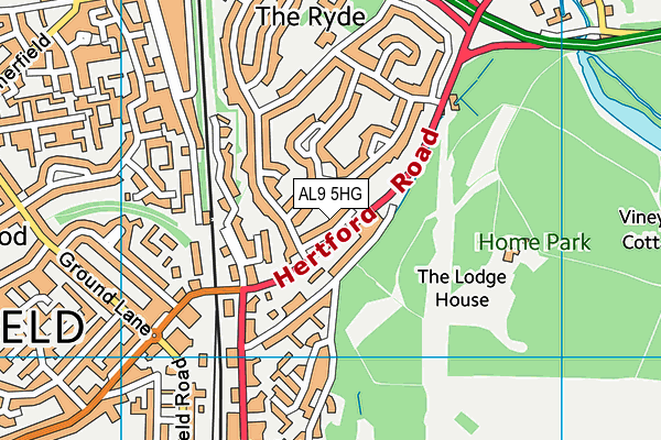 AL9 5HG map - OS VectorMap District (Ordnance Survey) AL9 5HG map - OS VectorMap District (Ordnance Survey)