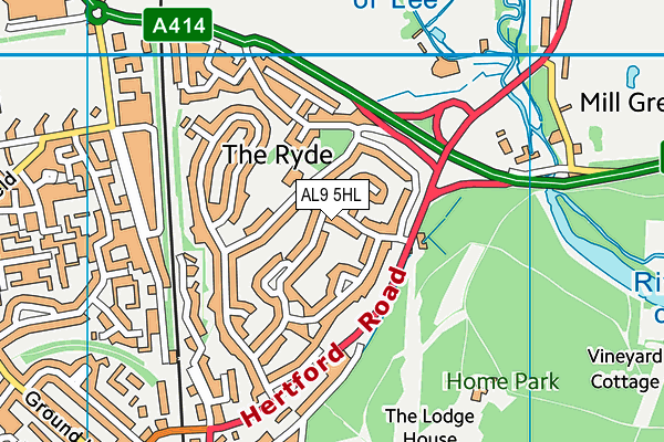 AL9 5HL map - OS VectorMap District (Ordnance Survey) AL9 5HL map - OS VectorMap District (Ordnance Survey)