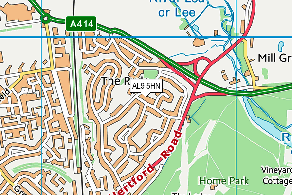 AL9 5HN map - OS VectorMap District (Ordnance Survey) AL9 5HN map - OS VectorMap District (Ordnance Survey)