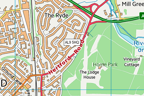 AL9 5HQ map - OS VectorMap District (Ordnance Survey) AL9 5HQ map - OS VectorMap District (Ordnance Survey)