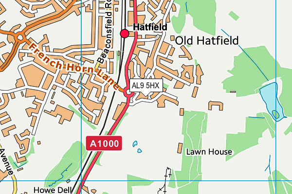 AL9 5HX map - OS VectorMap District (Ordnance Survey) AL9 5HX map - OS VectorMap District (Ordnance Survey)