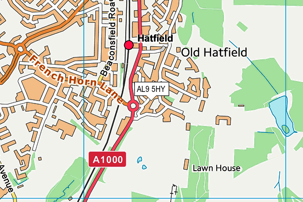 AL9 5HY map - OS VectorMap District (Ordnance Survey) AL9 5HY map - OS VectorMap District (Ordnance Survey)