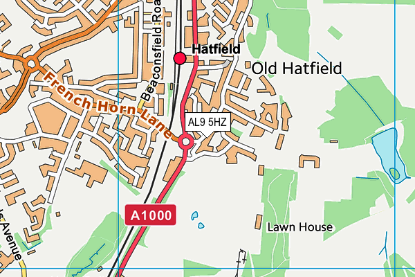 AL9 5HZ map - OS VectorMap District (Ordnance Survey) AL9 5HZ map - OS VectorMap District (Ordnance Survey)